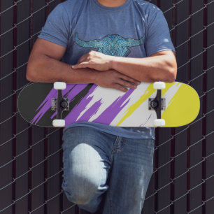 Abstracte Nonbinary Pride Vlag Persoonlijk Skateboard
