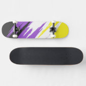 Abstracte Nonbinary Pride Vlag Persoonlijk Skateboard (Horizontaal)