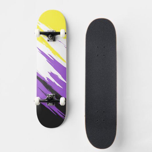 Abstracte Nonbinary Pride Vlag Persoonlijk Skateboard (Voorkant)