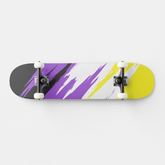 Abstracte Nonbinary Pride Vlag Persoonlijk Skateboard (Horizontaal)