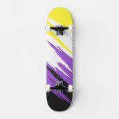 Abstracte Nonbinary Pride Vlag Persoonlijk Skateboard (Voorkant)