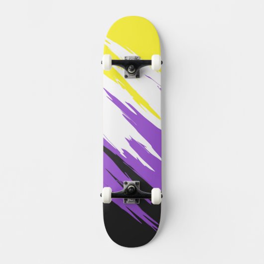 Abstracte Nonbinary Pride Vlag Persoonlijk Skateboard (Voorkant)