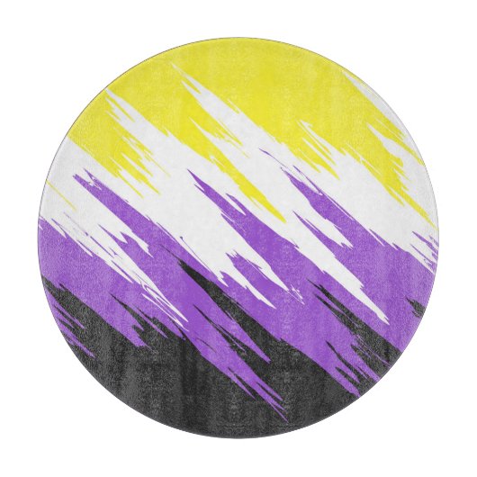 Abstracte Nonbinary Pride Vlag Snijplank (Voorkant)