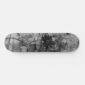Abstracte noodlijdende grunge bloemendek Schaats Persoonlijk Skateboard (Horizontaal)