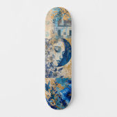 Abstracte noodlijdende Grunge Indigo Blue Schaats  Persoonlijk Skateboard (Voorkant)