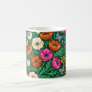 Abstracte Noordse Anemonen Vlinders Koffiemok