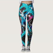 Abstracte Nouveau retrograde Leggings (Voorkant)