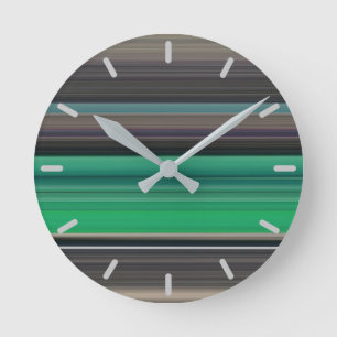 Abstracte nummer 1: Groen en grijs Ronde Klok