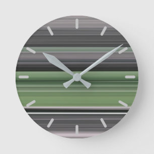 Abstracte nummer 1: Olijfgroen en grijs Ronde Klok