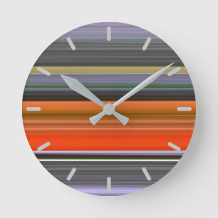 Abstracte nummer 1: Oranje en grijs Ronde Klok