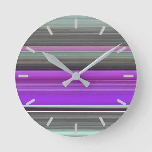 Abstracte nummer 1: Paarse en grijs Ronde Klok (Voorkant)
