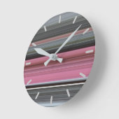 Abstracte nummer 1: Roze en grijs Ronde Klok (Hoek)