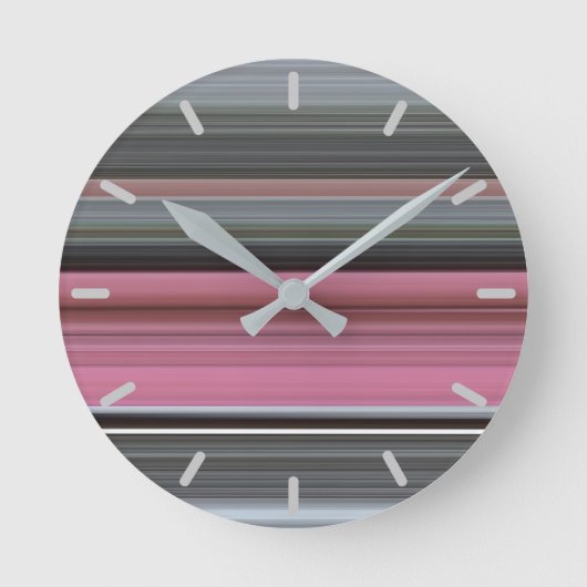 Abstracte nummer 1: Roze en grijs Ronde Klok (Voorkant)