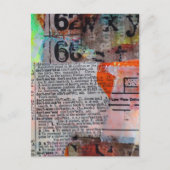 Abstracte nummers letters grunge collage briefkaart (Voorkant)