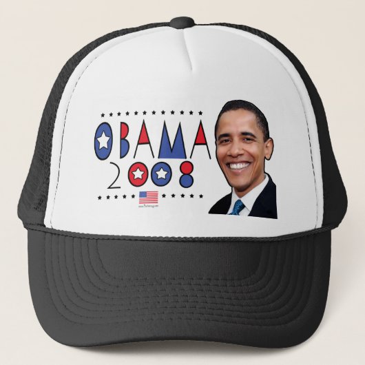 Abstracte Obama Pic 2008 Trucker Pet (Voorkant)