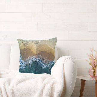 Abstracte ocea- en bergworp kussen | Modern Co
