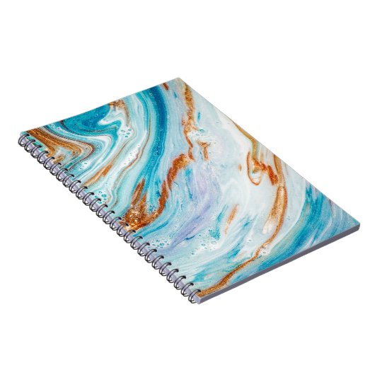 Abstracte oceaan - ART. Natuurlijke luxe. Stijlvol Notitieboek (Rechterzijde)