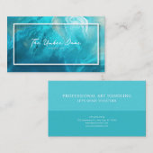 Abstracte oceaan Blauwgroen en goud Visitekaartje (Voorkant / Achterkant)
