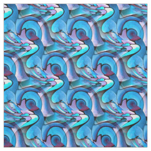 Abstracte Oceaan Golven Blauw & Paarse Stof