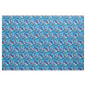 Abstracte Oceaan Golven Blauw & Paarse Stof (Fat Quarter)