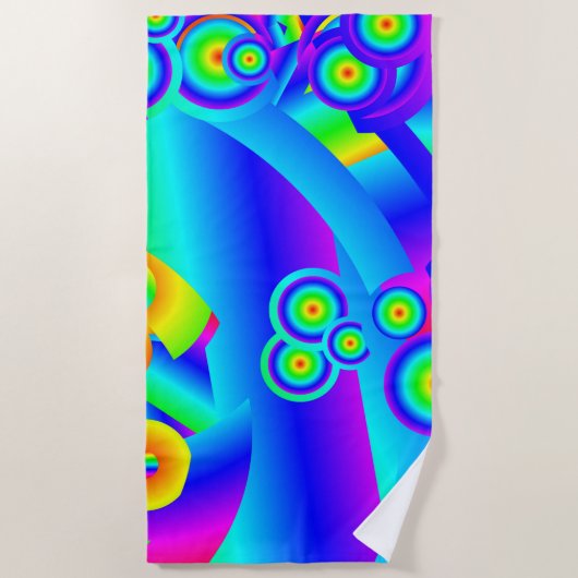 Abstracte Oceaan golven Strand Handdoek (Voorkant)