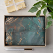 Abstracte oceaan & schelpen, Mixed Media Art Tissuepapier (Geschenk)