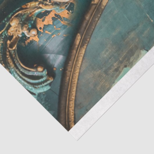 Abstracte oceaan & schelpen, Mixed Media Art Tissuepapier (Detail)