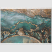 Abstracte oceaan & schelpen, Mixed Media Art Tissuepapier (Voorkant)