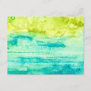 Abstracte oceaanaquarel ansichtkaart briefkaart