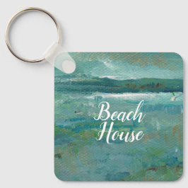 Abstracte oceaanbedekking kuststrand sleutelhanger