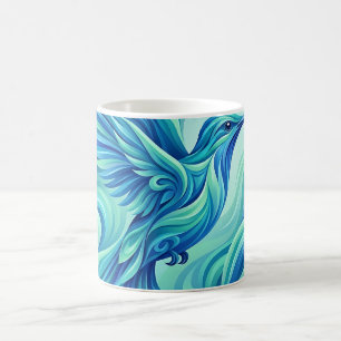 Abstracte Oceaanblauwe Kolibrie Koffiemok