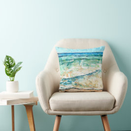 Abstracte oceaanBlauwgroen kunst Kussen