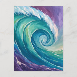 Abstracte Oceaangolfspiraal Briefkaart