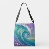 Abstracte Oceaangolfspiraal Crossbody Tas (Achterkant)