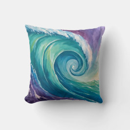 Abstracte Oceaangolfspiraal Kussen