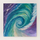 Abstracte Oceaangolfspiraal Legpuzzel (Horizontaal)