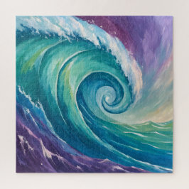Abstracte Oceaangolfspiraal Legpuzzel