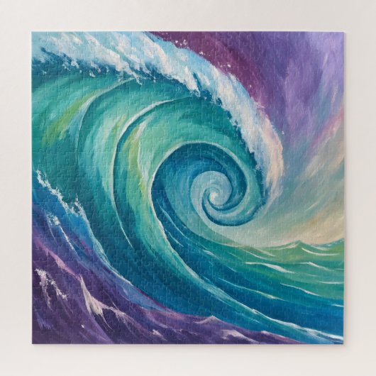 Abstracte Oceaangolfspiraal Legpuzzel (Verticaal)
