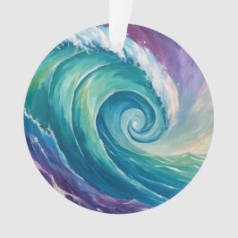 Abstracte Oceaangolfspiraal Ornament