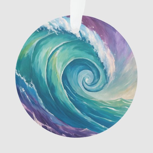 Abstracte Oceaangolfspiraal Ornament (voorkant)
