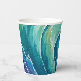 Abstracte Oceaangolfspiraal Papieren Bekers