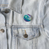 Abstracte Oceaangolfspiraal Ronde Button 3,2 Cm (In situ)