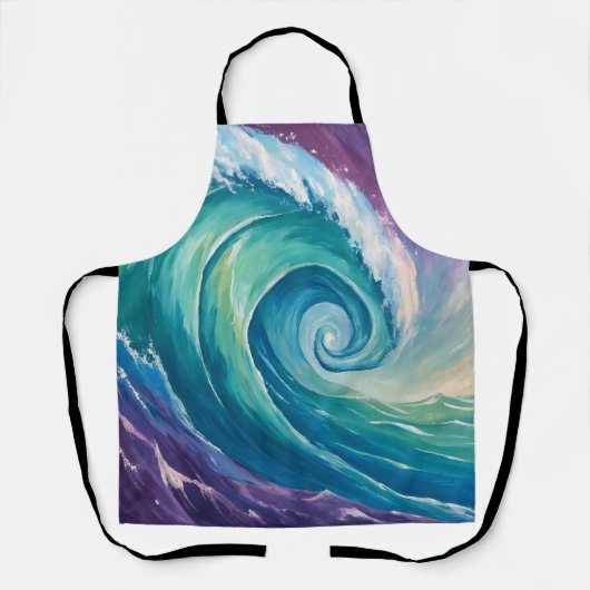 Abstracte Oceaangolfspiraal Schort (Voorkant)