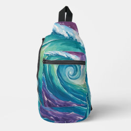 Abstracte Oceaangolfspiraal Sling Bag