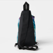 Abstracte Oceaangolfspiraal Sling Bag (Achterkant)