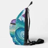 Abstracte Oceaangolfspiraal Sling Bag (Rechts)