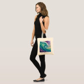 Abstracte Oceaangolfspiraal Tote Bag (Voorkant (model))