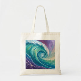 Abstracte Oceaangolfspiraal Tote Bag