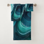 Abstracte oceaangolven bad handdoek (Insitu)