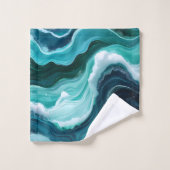 Abstracte oceaangolven bad handdoek (Wasdoekje)